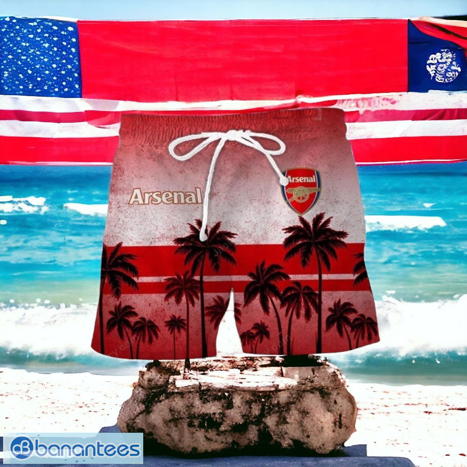 arsenal fc summer hawaiian summer beach short full over print image Arsenal FC Summer Hawaiian Summer Beach Short Full Over Print Product Photo 1