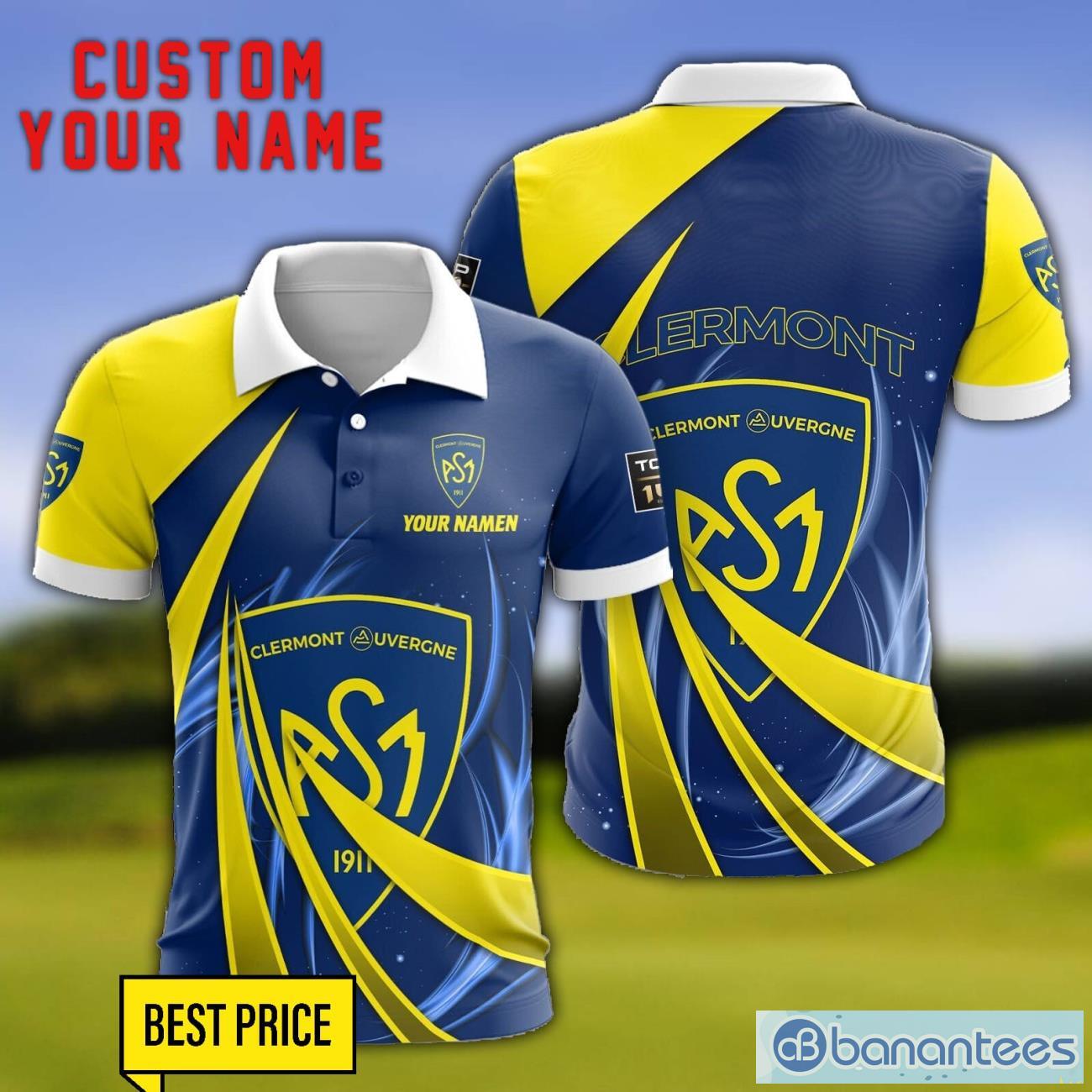 asm clermont auvergne personalized name 3d polo shirt gift for sport golf lover image ASM Clermont Auvergne Personalized Name 3D Polo Shirt Gift For Sport Golf Lover Product Photo 1