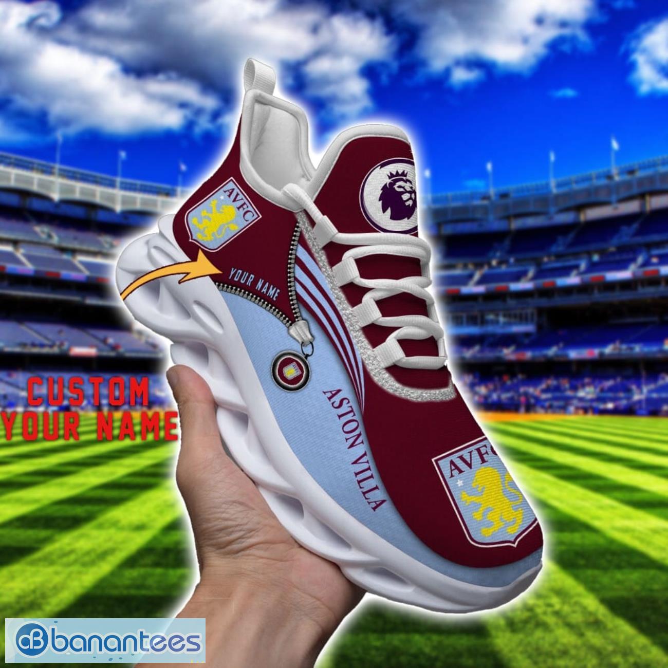 aston villa fc max soul shoes personalized name sneakers for fans 2 image Aston Villa F.C Max Soul Shoes Personalized Name Sneakers For Fans Product Photo 3