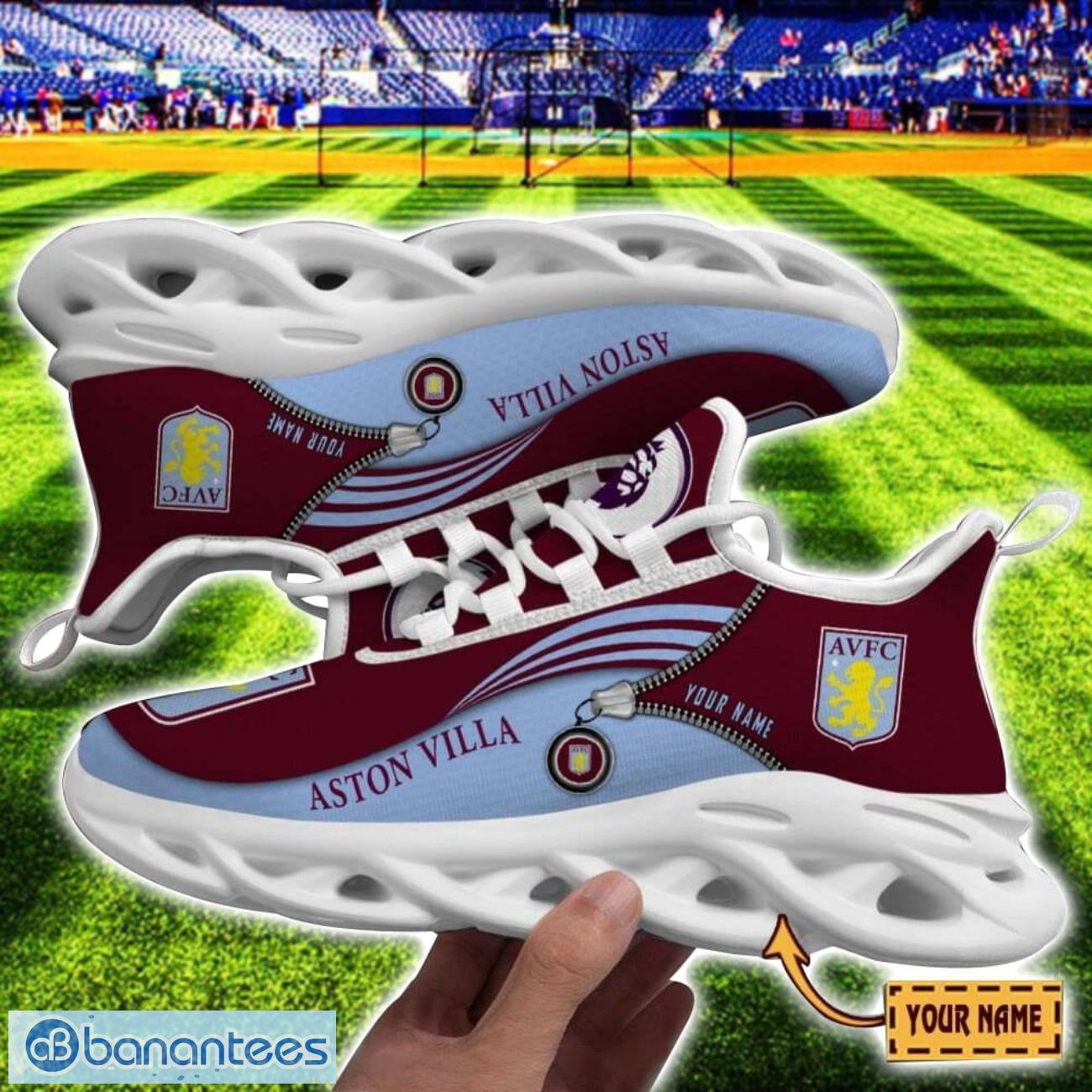 aston villa fc max soul shoes personalized name sneakers for fans image Aston Villa F.C Max Soul Shoes Personalized Name Sneakers For Fans Product Photo 1