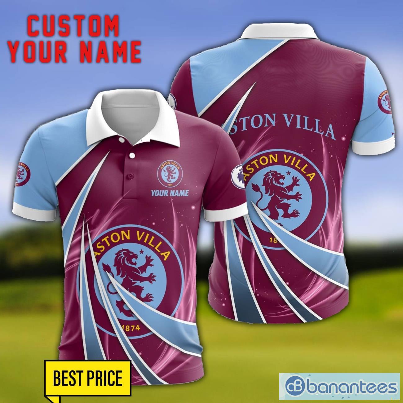 aston villa fc personalized name 3d polo shirt gift for sport golf lover image Aston Villa F.C Personalized Name 3D Polo Shirt Gift For Sport Golf Lover Product Photo 1