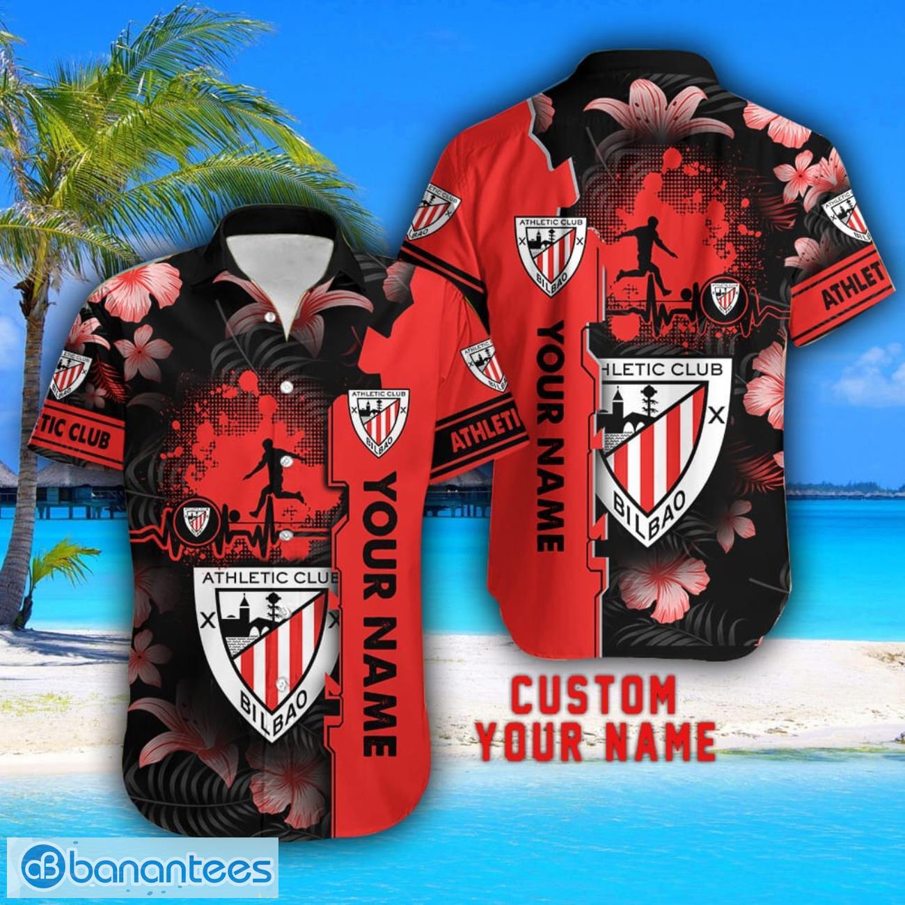 athletic club tropical combo hawaiian shirt and shorts personalized name for fans 1 image Athletic Club Tropical Combo Hawaiian Shirt And Shorts Personalized Name For Fans Product Photo 2