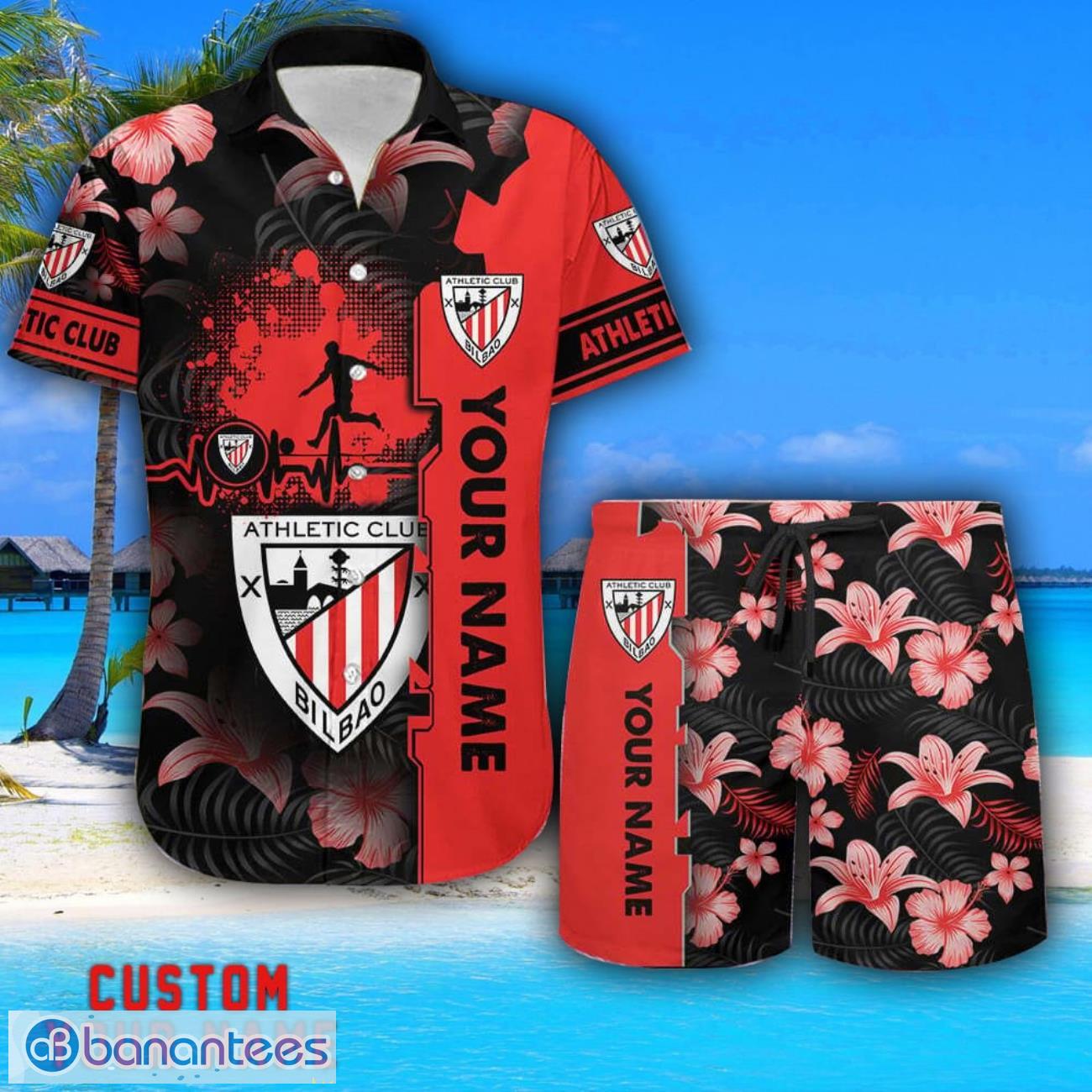 athletic club tropical combo hawaiian shirt and shorts personalized name for fans image Athletic Club Tropical Combo Hawaiian Shirt And Shorts Personalized Name For Fans Product Photo 1