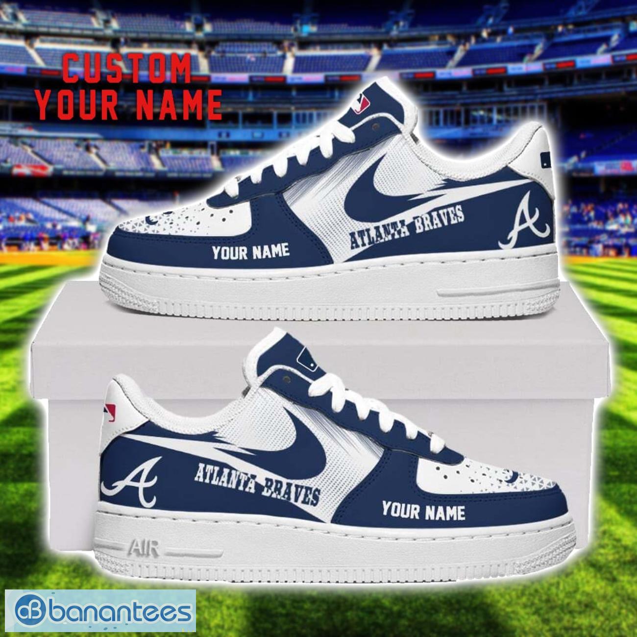 atlanta braves air force shoes sneakers for men women gift custom name image Atlanta Braves Air Force Shoes Sneakers For Men Women Gift Custom Name Product Photo 1