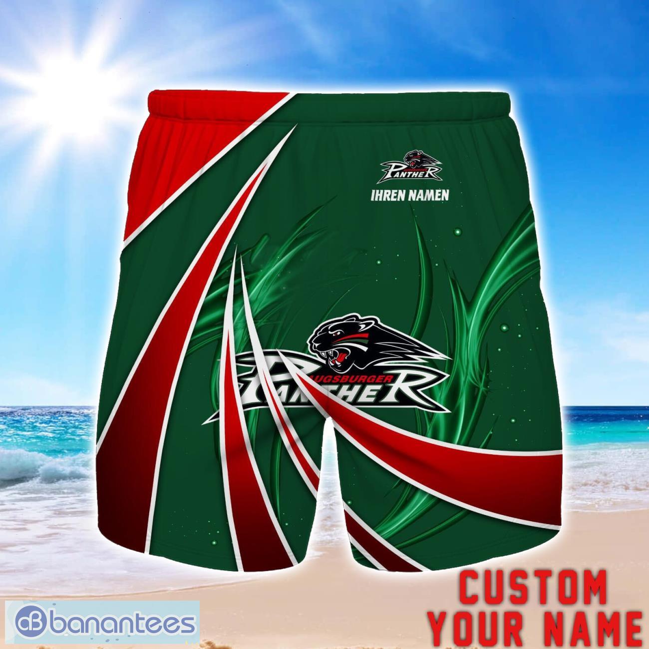 augsburger panther personalized name 3d beach short summer gift ideas image Augsburger Panther Personalized Name 3D Beach Short Summer Gift Ideas Product Photo 1