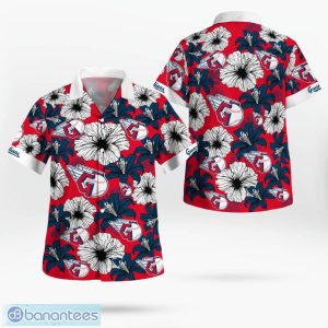 Cleveland Guardians Flower 3D Hawaiian Shirt All Over Printed Beach Shirt Product Photo 1