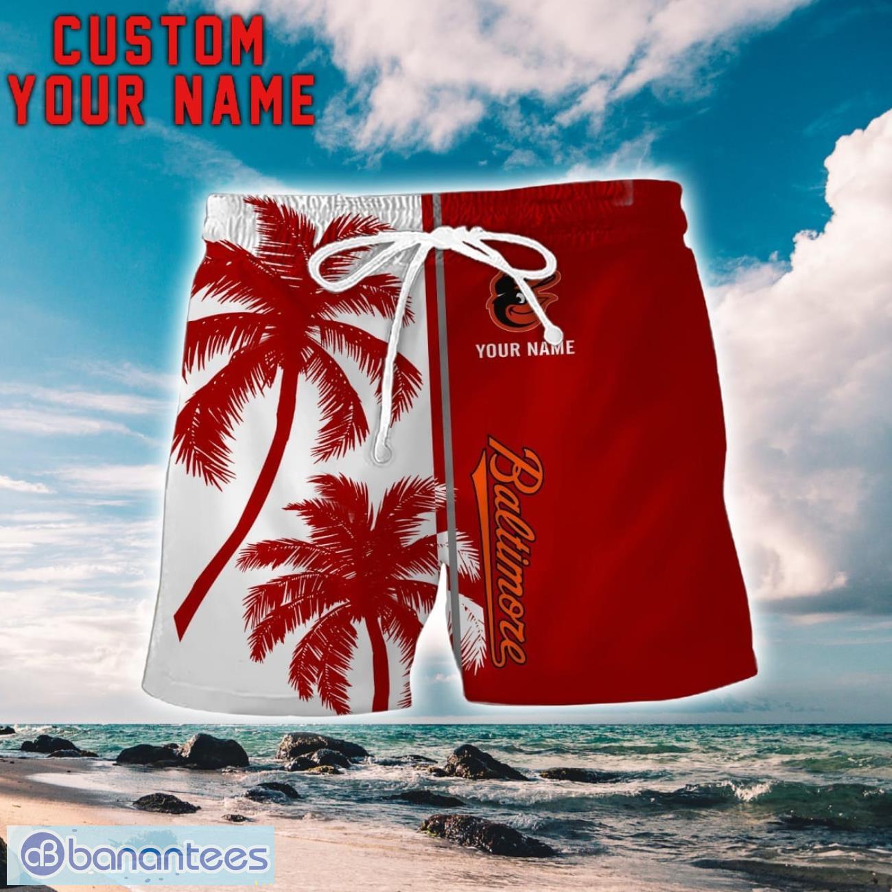 baltimore orioles coconut pattern hawaiian shirt and shorts personalized name unique gift for summer 1 image Baltimore Orioles Coconut Pattern Hawaiian Shirt And Shorts Personalized Name Unique Gift For Summer Product Photo 2