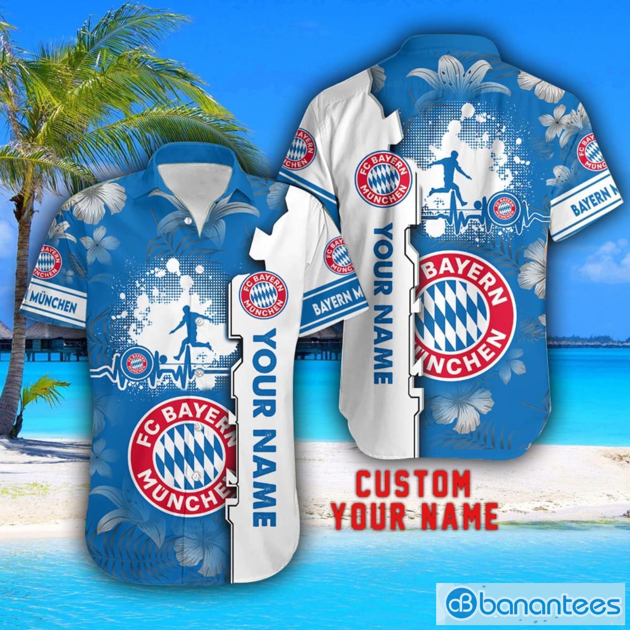bayern mnchen tropical combo hawaiian shirt and shorts personalized name for fans 1 image Bayern München Tropical Combo Hawaiian Shirt And Shorts Personalized Name For Fans Product Photo 2