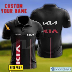 Kia 3D Polo Shirt Personalized Name For Fans Black Polo Shirt Product Photo 1
