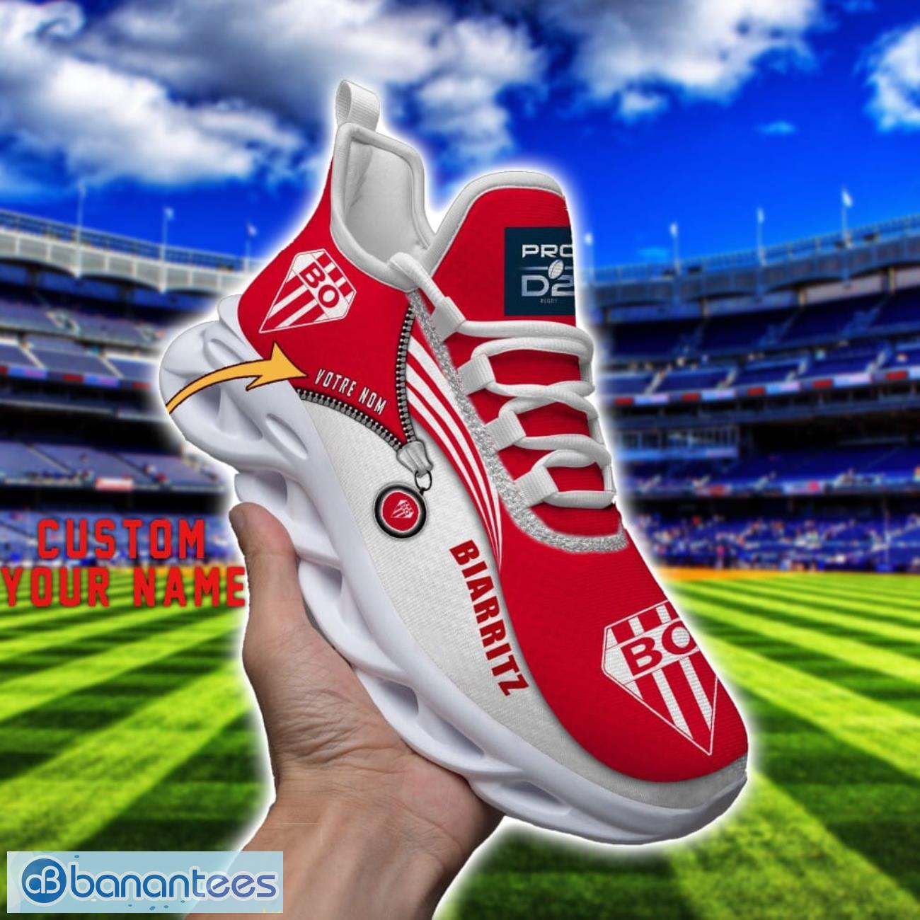 biarritz olympique max soul shoes personalized name sneakers for fans 2 image Biarritz Olympique Max Soul Shoes Personalized Name Sneakers For Fans Product Photo 3