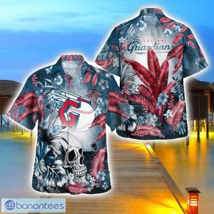 Cleveland Guardians Tropical Floral Skull 3D Hawaiian Shirt Beach Shirt Halloween Gift Product Photo 1