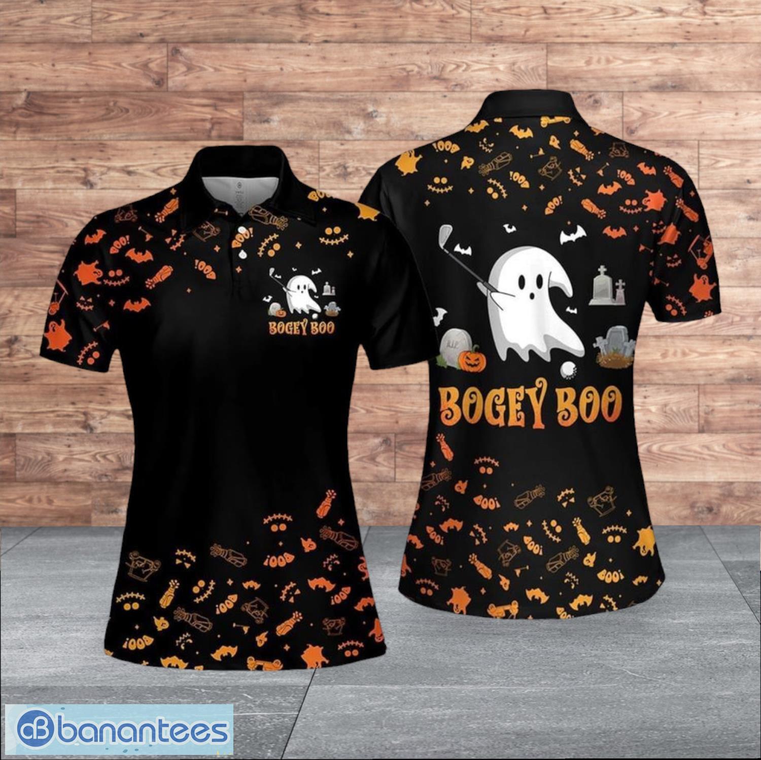 bogey boo custom halloween golf for women polo shirt image Bogey Boo Custom Halloween Golf For Women Polo Shirt Product Photo 1