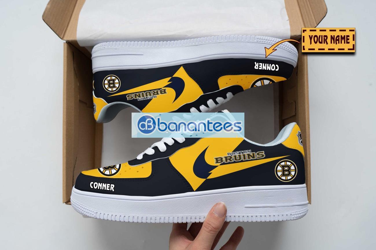 boston bruins air force shoes custom name gift for fans af1 sneakers image Boston Bruins Air Force Shoes Custom Name Gift For Fans AF1 Sneakers Product Photo 1