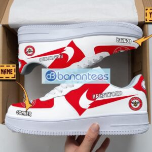 Brentford FC Air Force Shoes Custom Name Gift For Fans AF1 Sneakers Product Photo 1