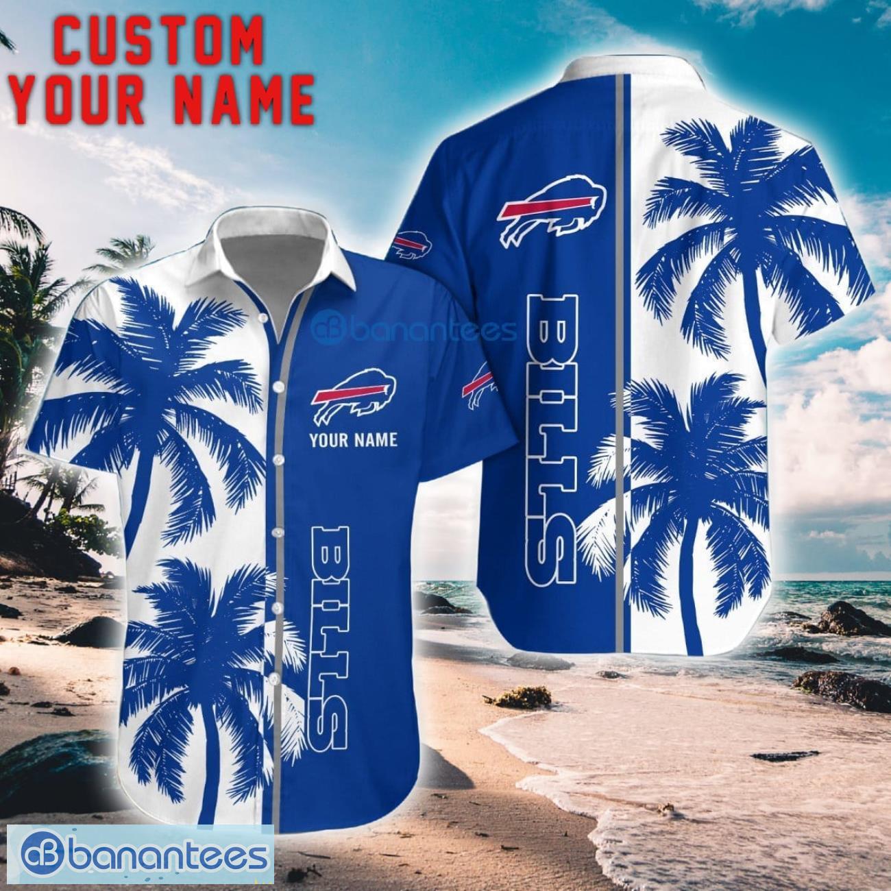 buffalo bills coconut pattern hawaiian shirt and shorts personalized name unique gift for summer image Buffalo Bills Coconut Pattern Hawaiian Shirt And Shorts Personalized Name Unique Gift For Summer Product Photo 1