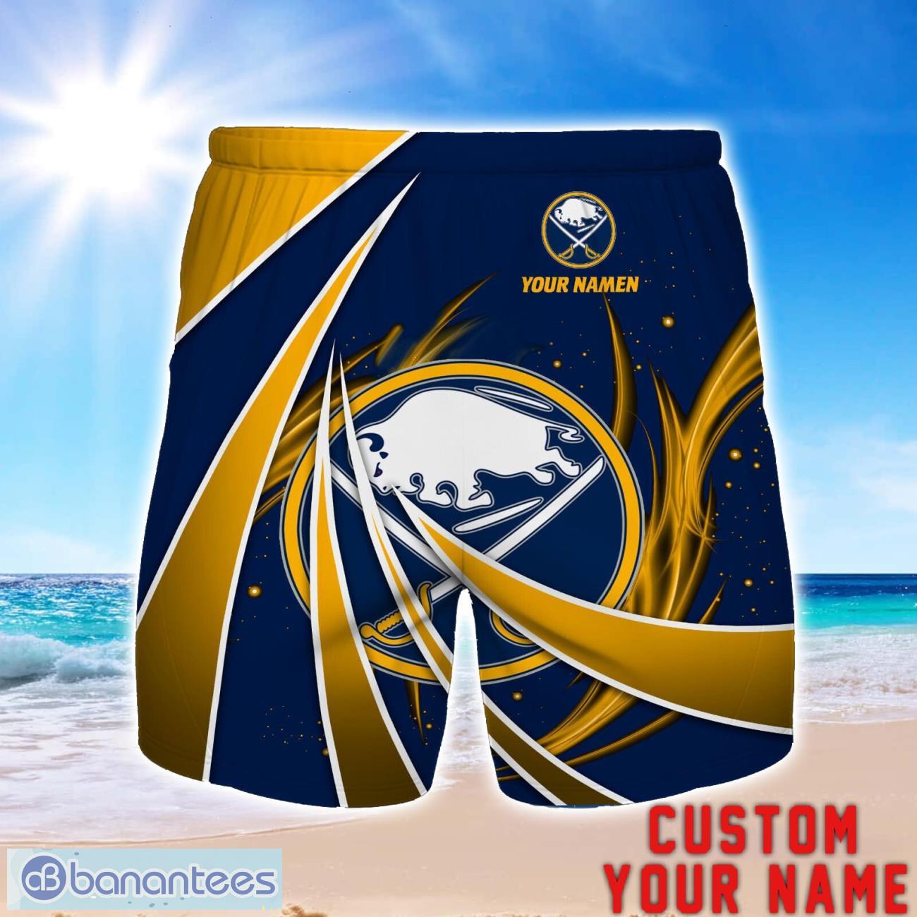 buffalo sabres personalized name 3d beach short summer gift ideas image Buffalo Sabres Personalized Name 3D Beach Short Summer Gift Ideas Product Photo 1