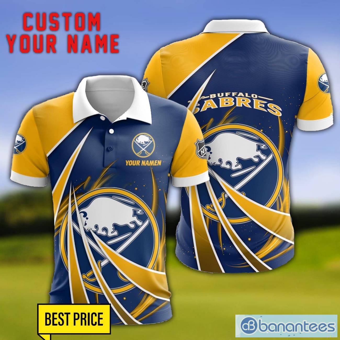 buffalo sabres personalized name 3d polo shirt gift for sport golf lover image Buffalo Sabres Personalized Name 3D Polo Shirt Gift For Sport Golf Lover Product Photo 1