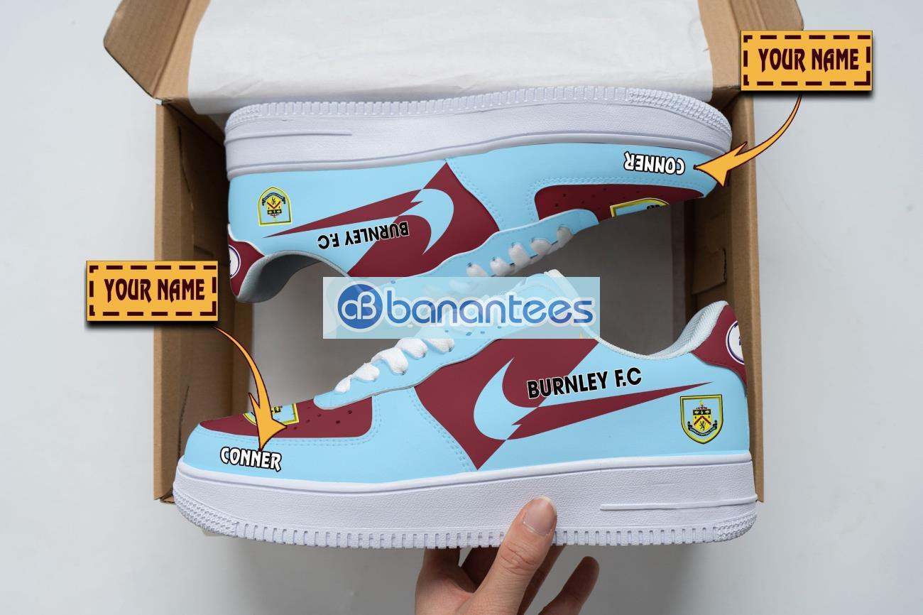 burnley fc air force shoes custom name gift for fans af1 sneakers image Burnley F.C Air Force Shoes Custom Name Gift For Fans AF1 Sneakers Product Photo 1