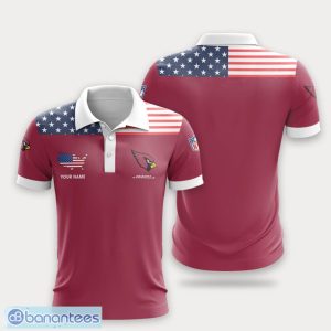 Arizona Cardinals Flag Pattern And Sport Team Logo 3D Polo Shirt Custom Name For Fans Product Photo 1