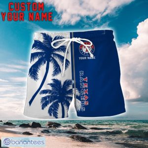 Texas Rangers Coconut Pattern Hawaiian Shirt And Shorts Personalized Name Unique Gift For Summer Product Photo 2