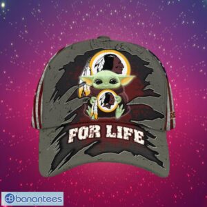 NFL Washington Commanders Design Baby Yoda For Life Gifts For Fans Full Over Print Cap Product Photo 1