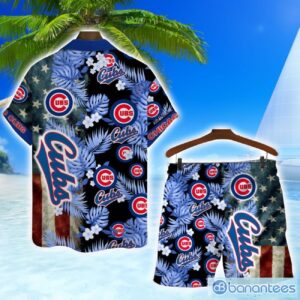 Chicago Cubs MLB US Flag Summer Tropical Hawaiian Shirt And Shorts Product Photo 2