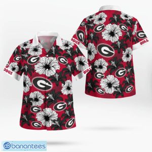 Georgia Bulldogs Flower 3D Hawaiian Shirt All Over Printed Beach Shirt Product Photo 1