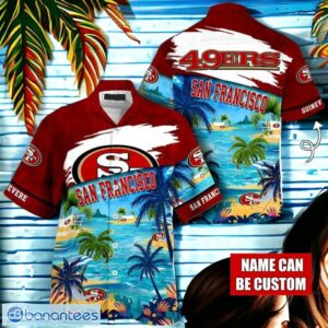 NFL San Francisco 49ers Logo Fans Love Custom Your Name Hawaiian Shirt Full Over Print Product Photo 1