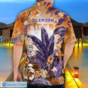 Clemson Tigers Tropical Floral Skull 3D Hawaiian Shirt Beach Shirt Halloween Gift Product Photo 2