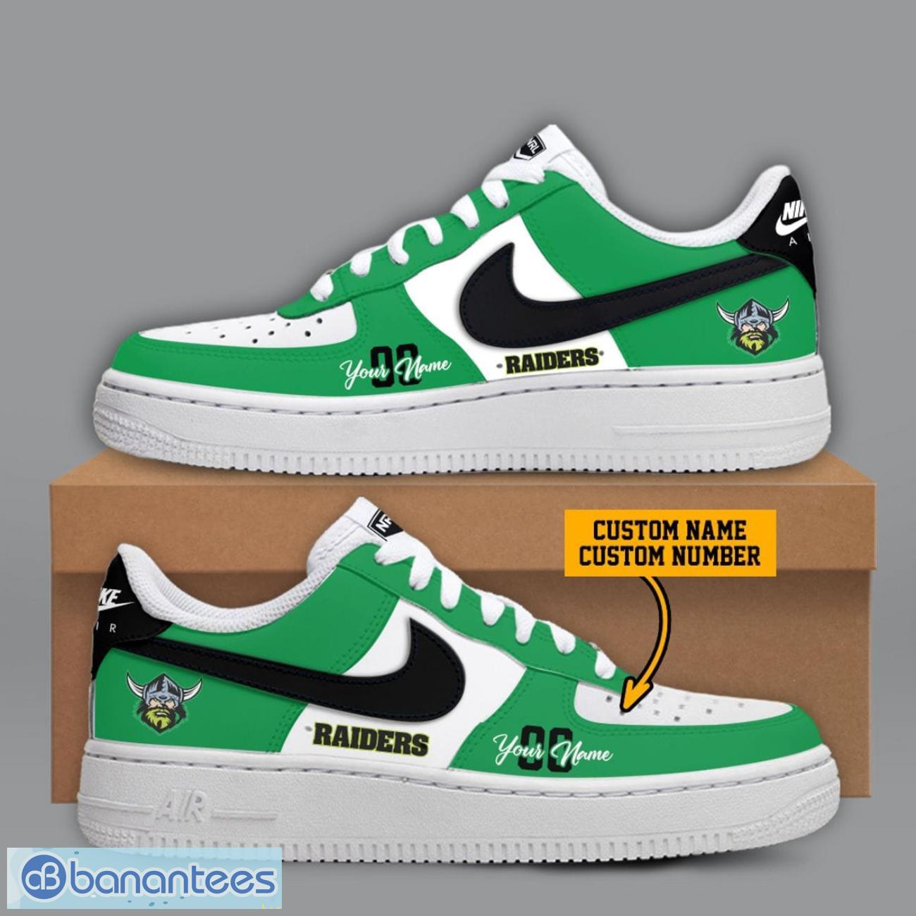 canberra raiders nrl custom name and number personalized air force 1 sneaker image Canberra Raiders NRL Custom Name And Number Personalized Air Force 1 Sneaker Product Photo 1