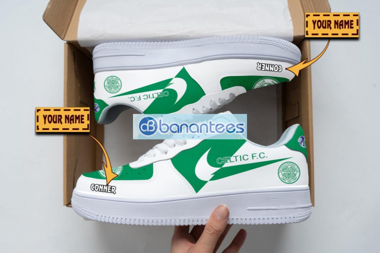 celtic fc air force shoes custom name gift for fans af1 sneakers image Celtic F.C. Air Force Shoes Custom Name Gift For Fans AF1 Sneakers Product Photo 1