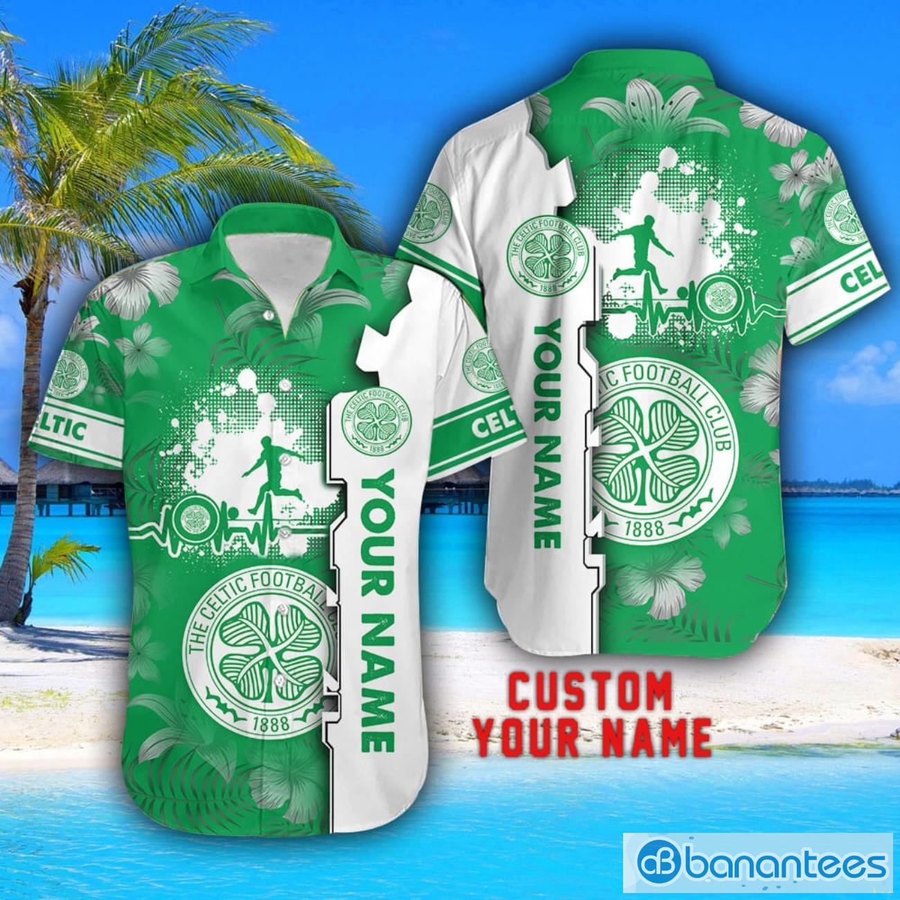 celtic fc tropical combo hawaiian shirt and shorts personalized name for fans 1 image Celtic FC Tropical Combo Hawaiian Shirt And Shorts Personalized Name For Fans Product Photo 2