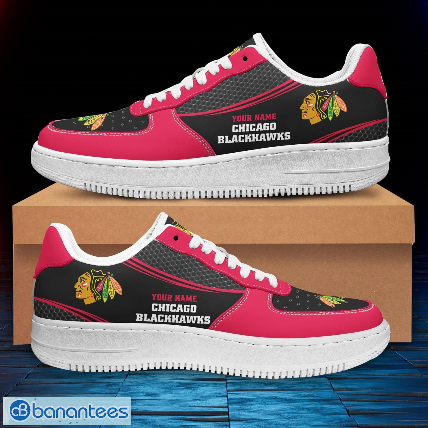 chicago blackhawks nhl personalized new airforce 1 sneakers gift for fan 1 image Chicago Blackhawks NHL Personalized New AirForce 1 Sneakers Gift For Fan Product Photo 2