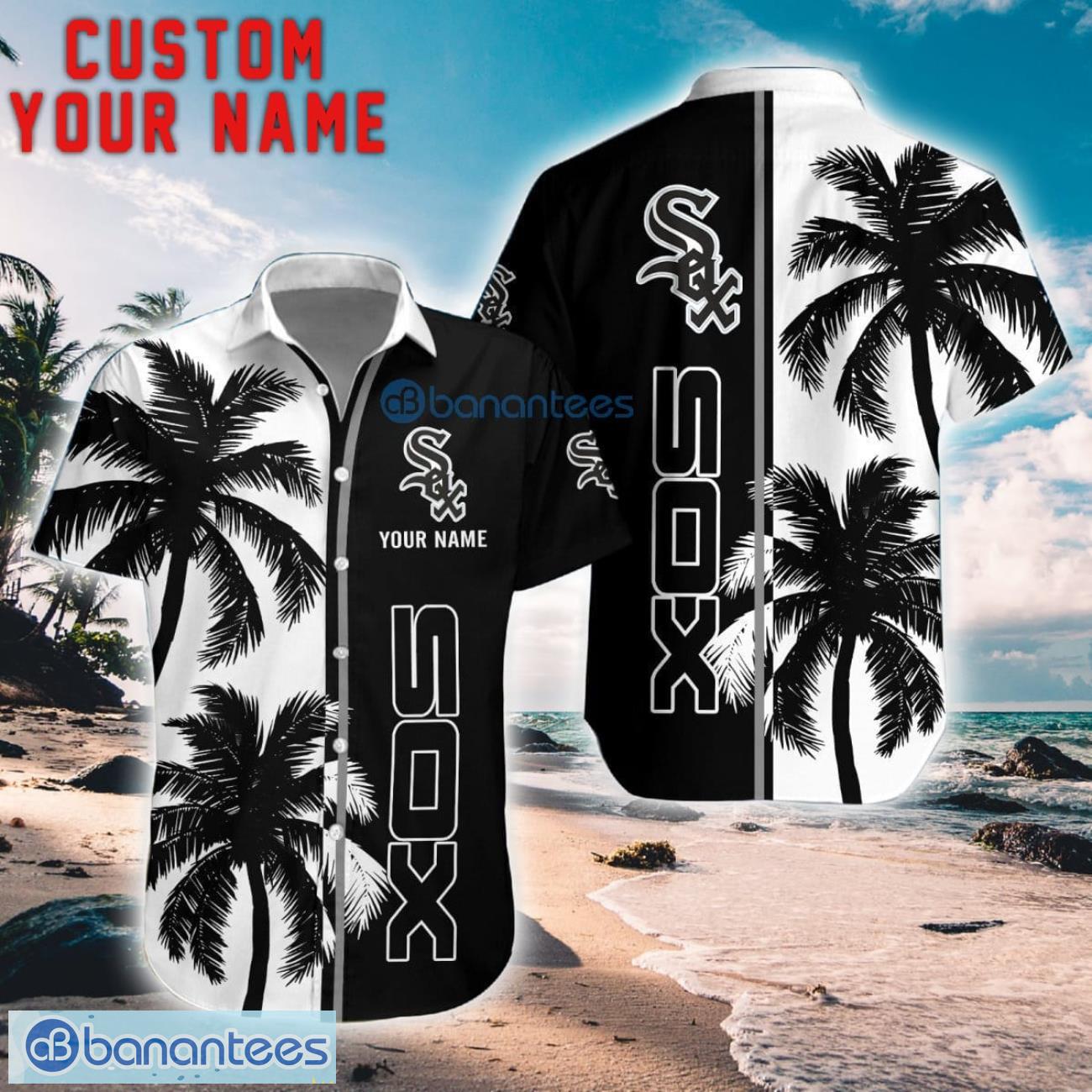 chicago white sox coconut pattern hawaiian shirt and shorts personalized name unique gift for summer image Chicago White Sox Coconut Pattern Hawaiian Shirt And Shorts Personalized Name Unique Gift For Summer Product Photo 1