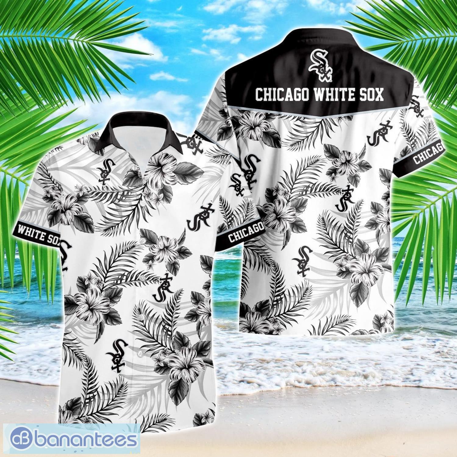 chicago white sox tropical floral logo hawaiian shirt image Chicago White Sox Tropical Floral Logo Hawaiian Shirt Product Photo 1