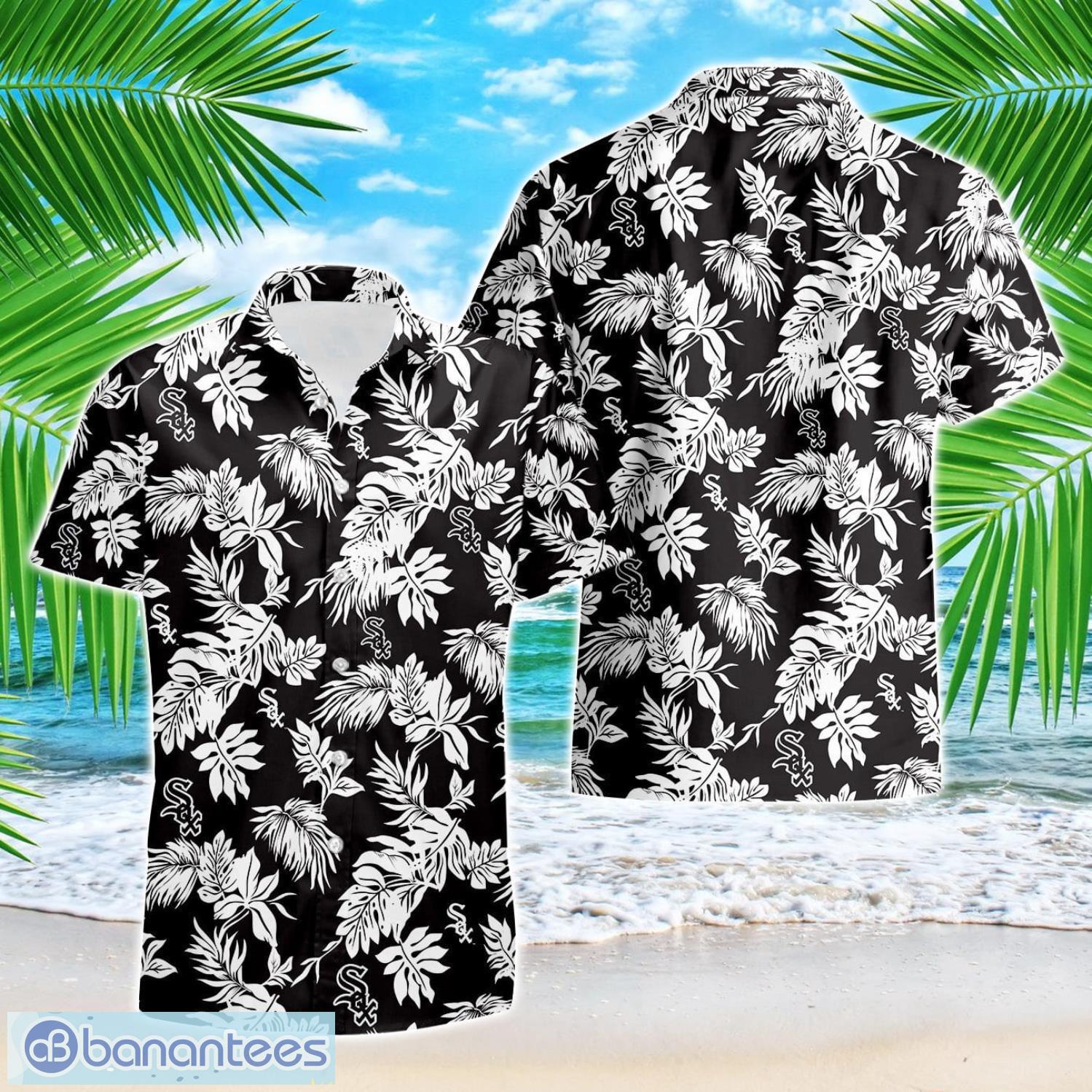chicago white sox tropical leaf 3d printed aloha hawaiian shirt image Chicago White Sox Tropical Leaf 3D Printed Aloha Hawaiian Shirt Product Photo 1