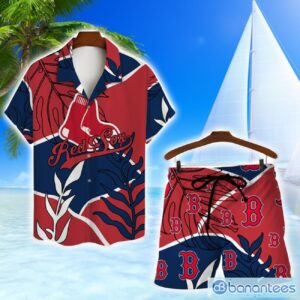 Boston Red Sox Team Logo Colorful Pattern Hawaiian Shirt And Shorts Set Product Photo 1