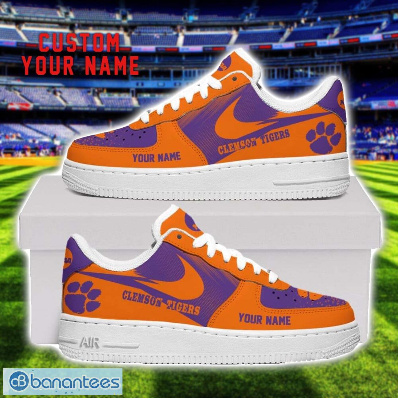 clemson tigers air force shoes sneakers for men women gift custom name image Clemson Tigers Air Force Shoes Sneakers For Men Women Gift Custom Name Product Photo 1