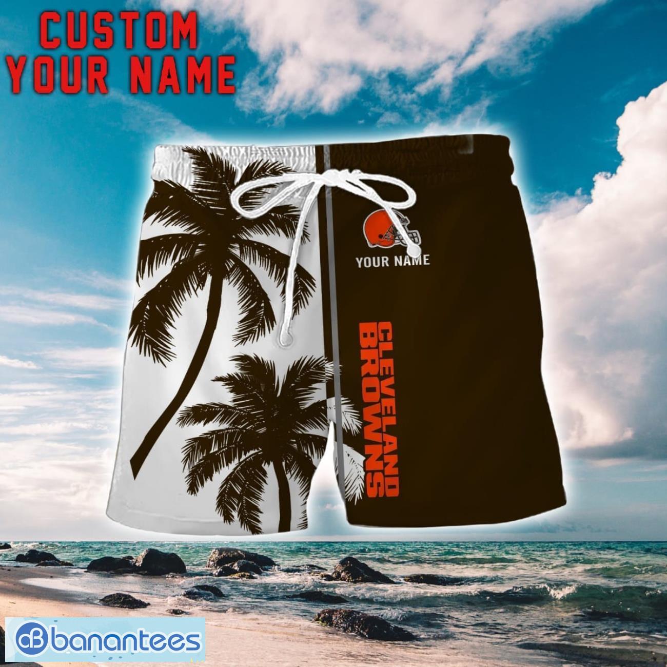 cleveland browns coconut pattern hawaiian shirt and shorts personalized name unique gift for summer 1 image Cleveland Browns Coconut Pattern Hawaiian Shirt And Shorts Personalized Name Unique Gift For Summer Product Photo 2