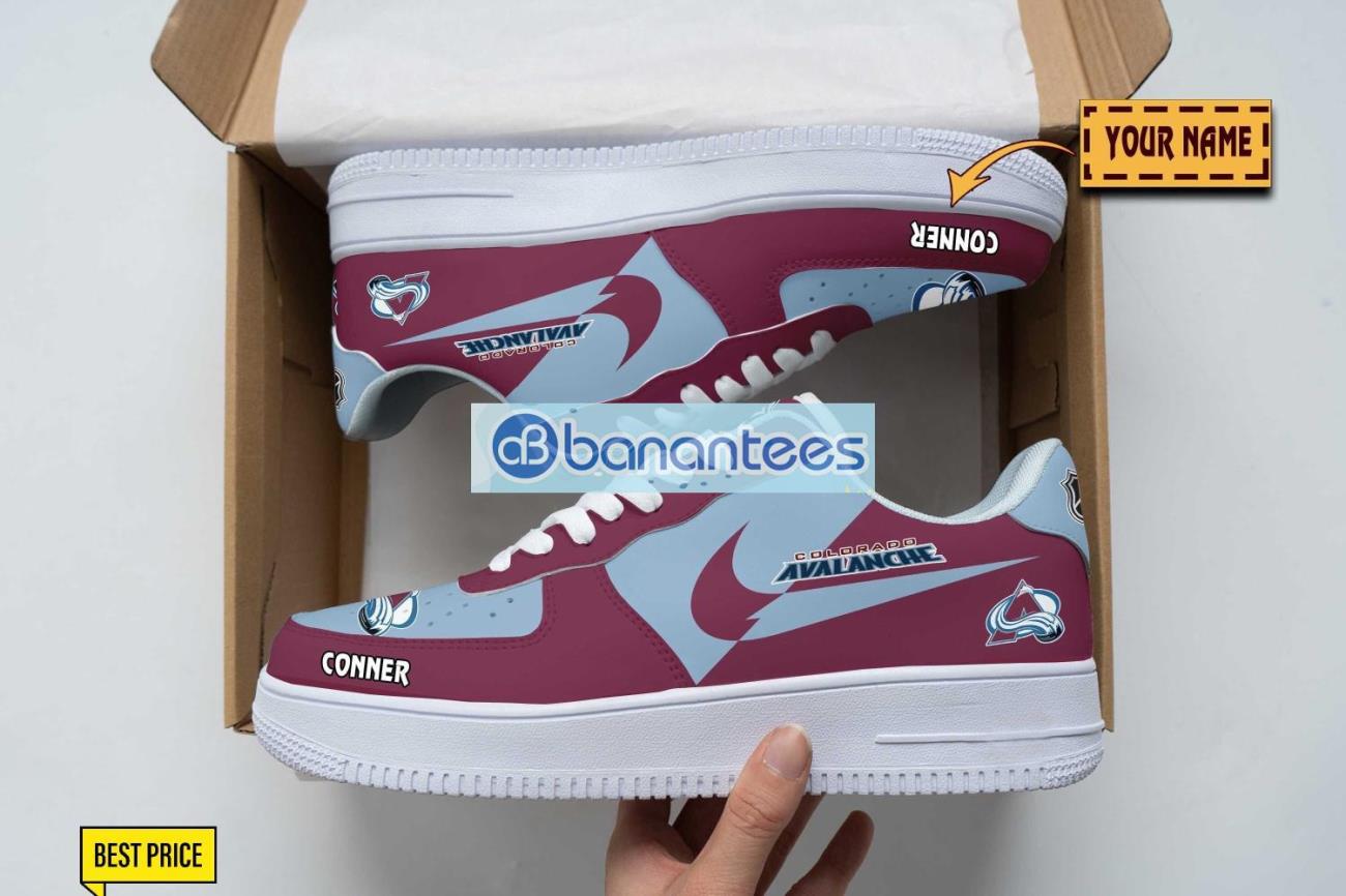 colorado avalanche air force shoes custom name gift for fans af1 sneakers image Colorado Avalanche Air Force Shoes Custom Name Gift For Fans AF1 Sneakers Product Photo 1
