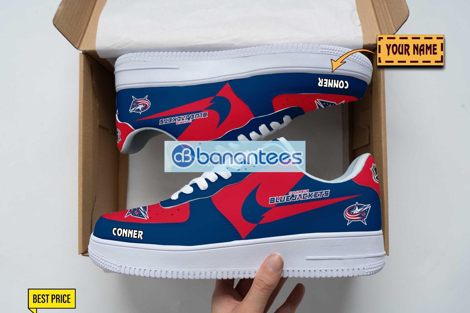 columbus blue jackets air force shoes custom name gift for fans af1 sneakers image Columbus Blue Jackets Air Force Shoes Custom Name Gift For Fans AF1 Sneakers Product Photo 1