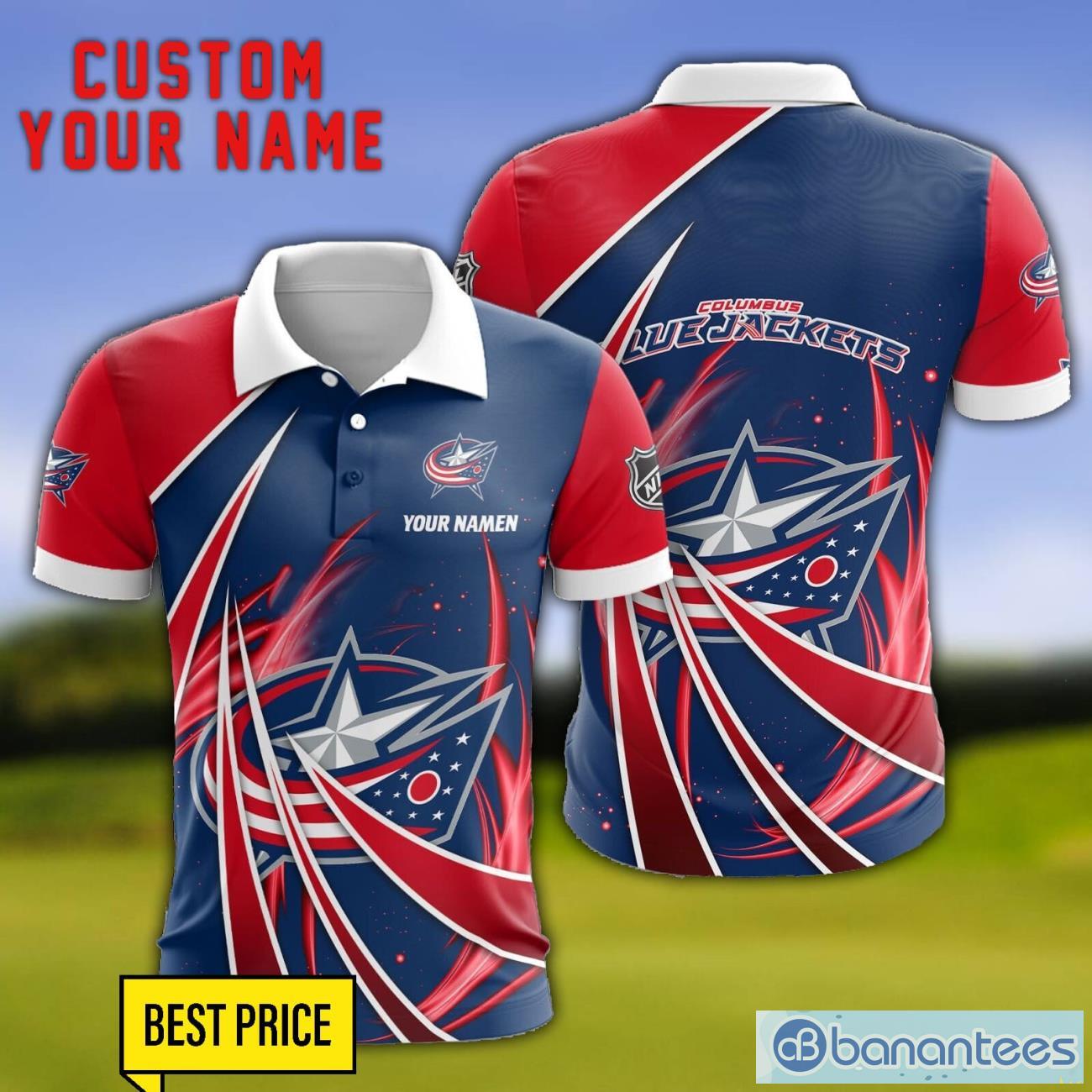 columbus blue jackets personalized name 3d polo shirt gift for sport golf lover image Columbus Blue Jackets Personalized Name 3D Polo Shirt Gift For Sport Golf Lover Product Photo 1