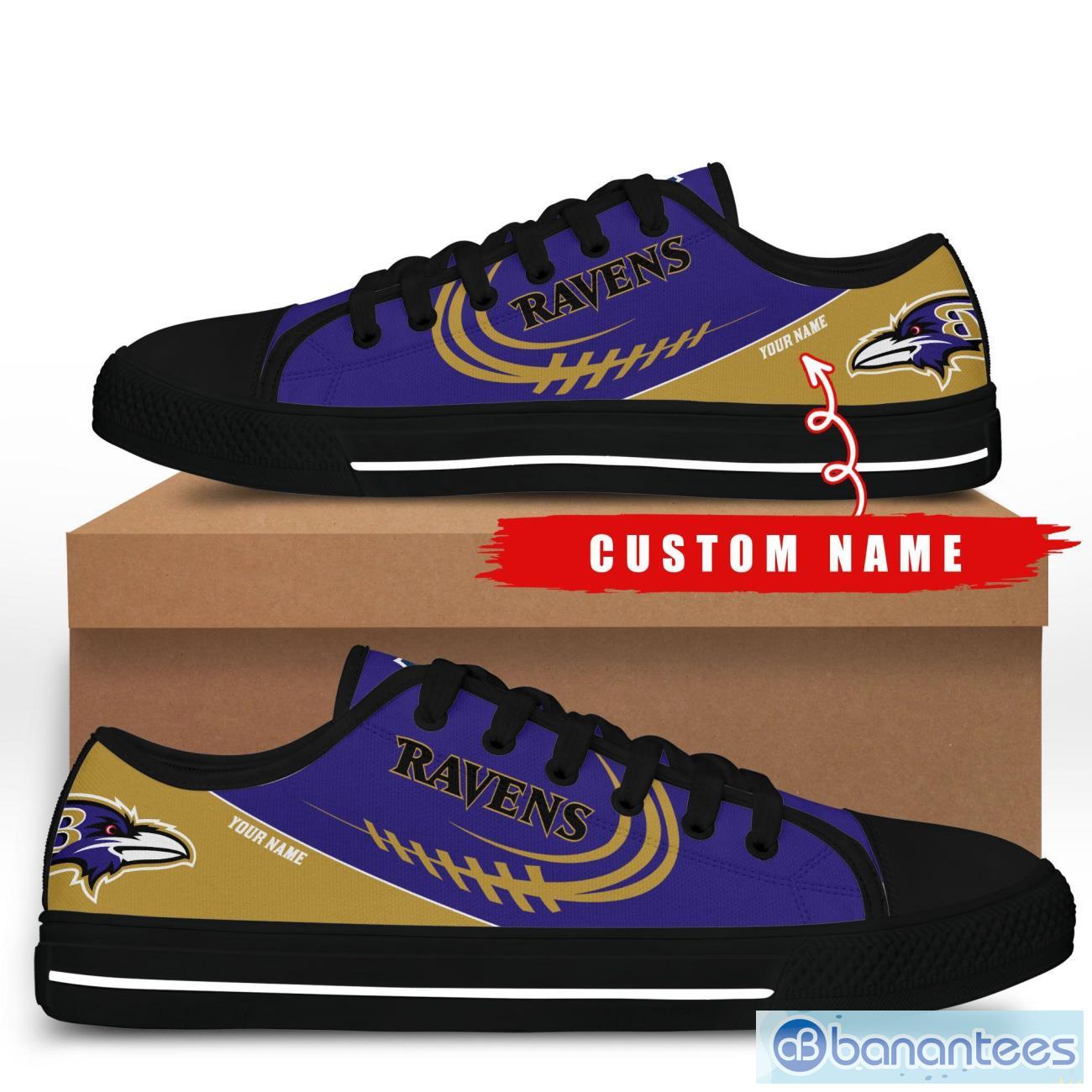 custom name baltimore ravens low top shoes for fans sport 2 image Custom Name Baltimore Ravens Low Top Shoes For Fans Sport Product Photo 3