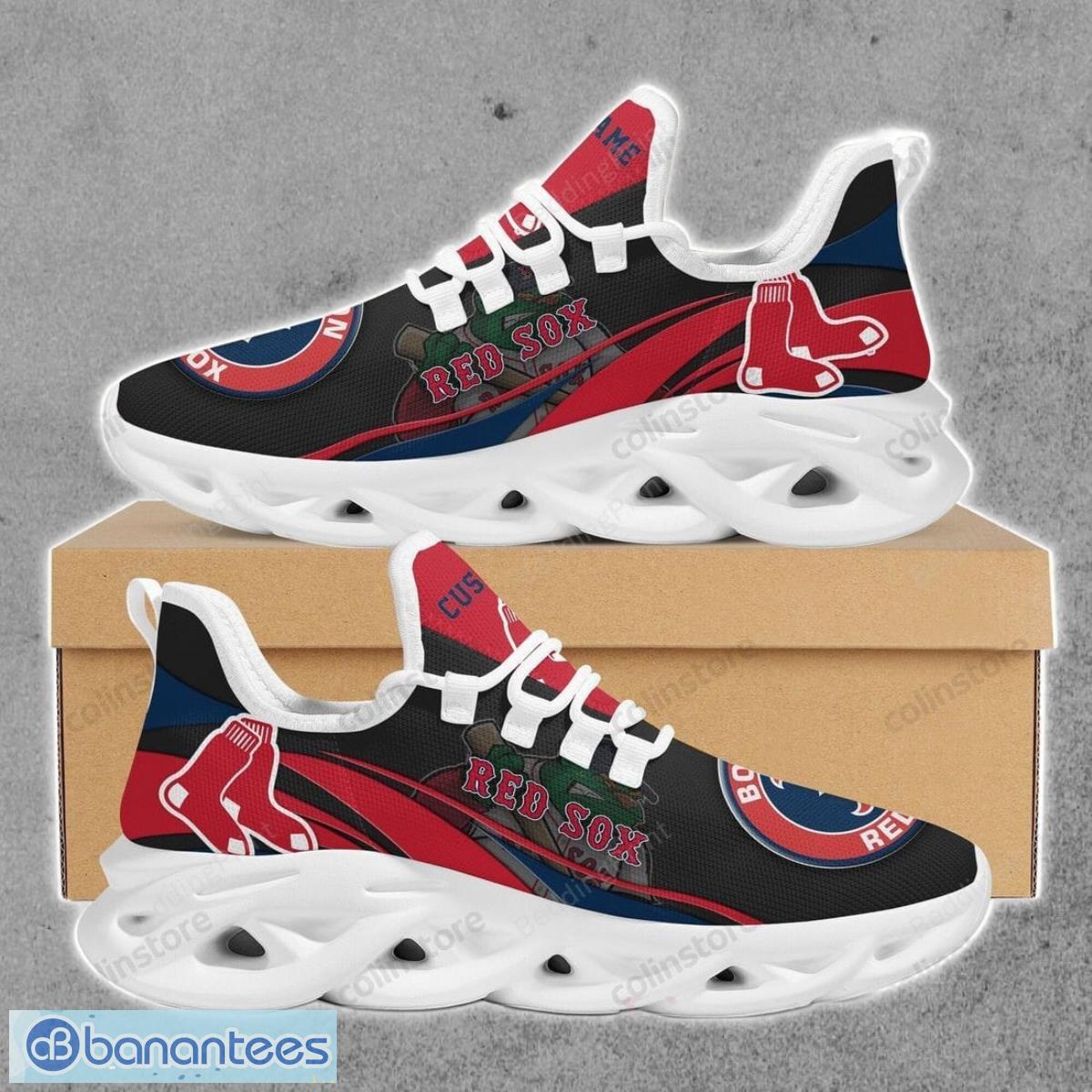 custom name boston red sox mlb max soul shoes special gift image Custom Name Boston Red Sox MLB Max Soul Shoes Special Gift Product Photo 1