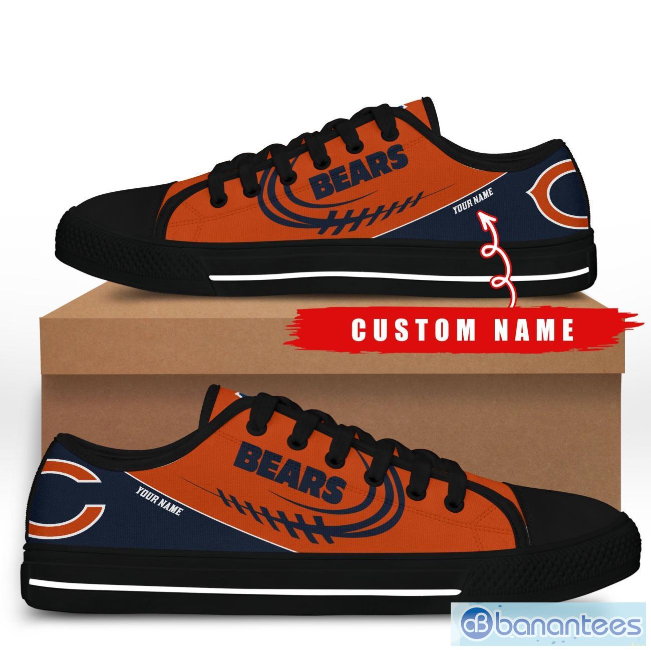 custom name chicago bears low top shoes for fans sport image Custom Name Chicago Bears Low Top Shoes For Fans Sport Product Photo 1