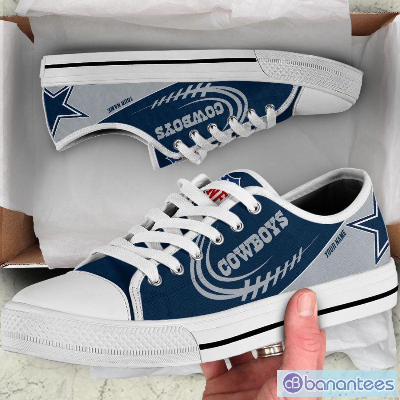 custom name dallas cowboys low top shoes for fans sport image Custom Name Dallas Cowboys Low Top Shoes For Fans Sport Product Photo 1