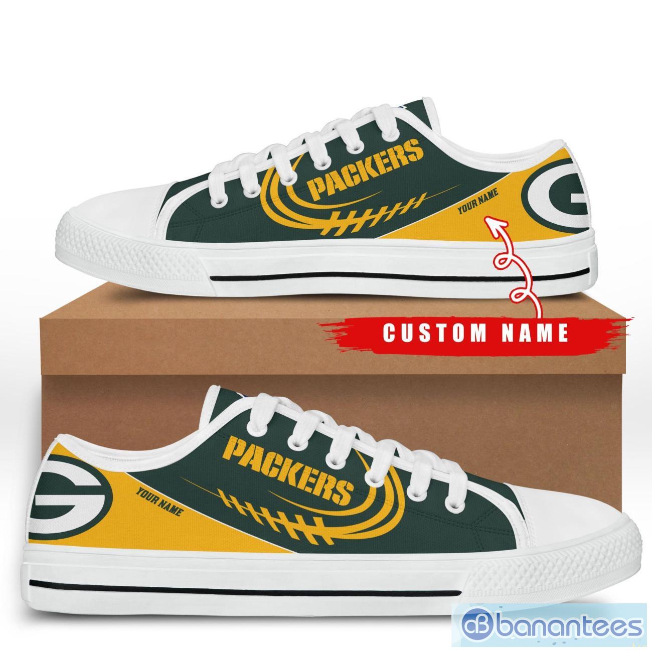 custom name green bay packers low top shoes for fans sport image Custom Name Green Bay Packers Low Top Shoes For Fans Sport Product Photo 1