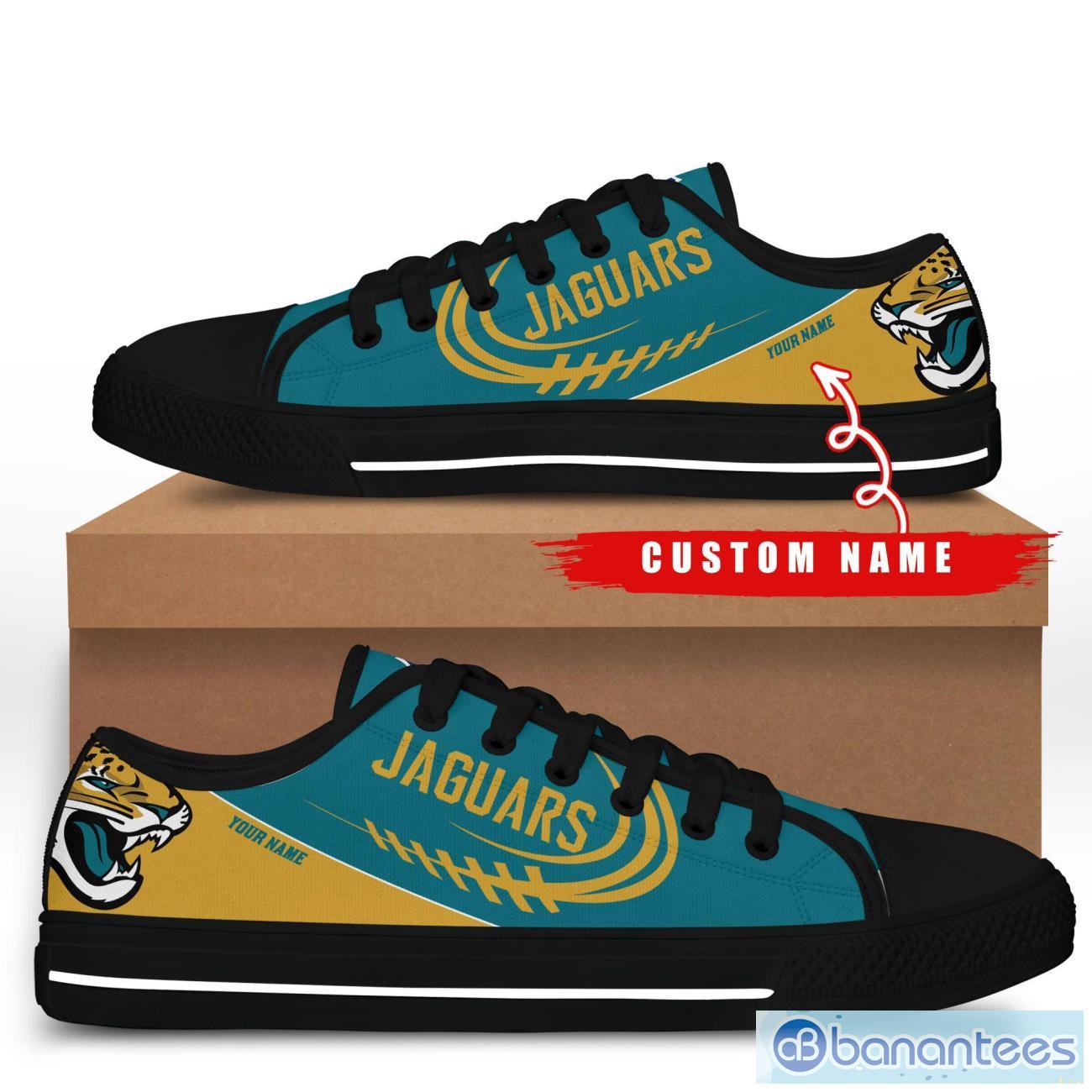 custom name jacksonville jaguars low top shoes for fans sport 1 image Custom Name Jacksonville Jaguars Low Top Shoes For Fans Sport Product Photo 2
