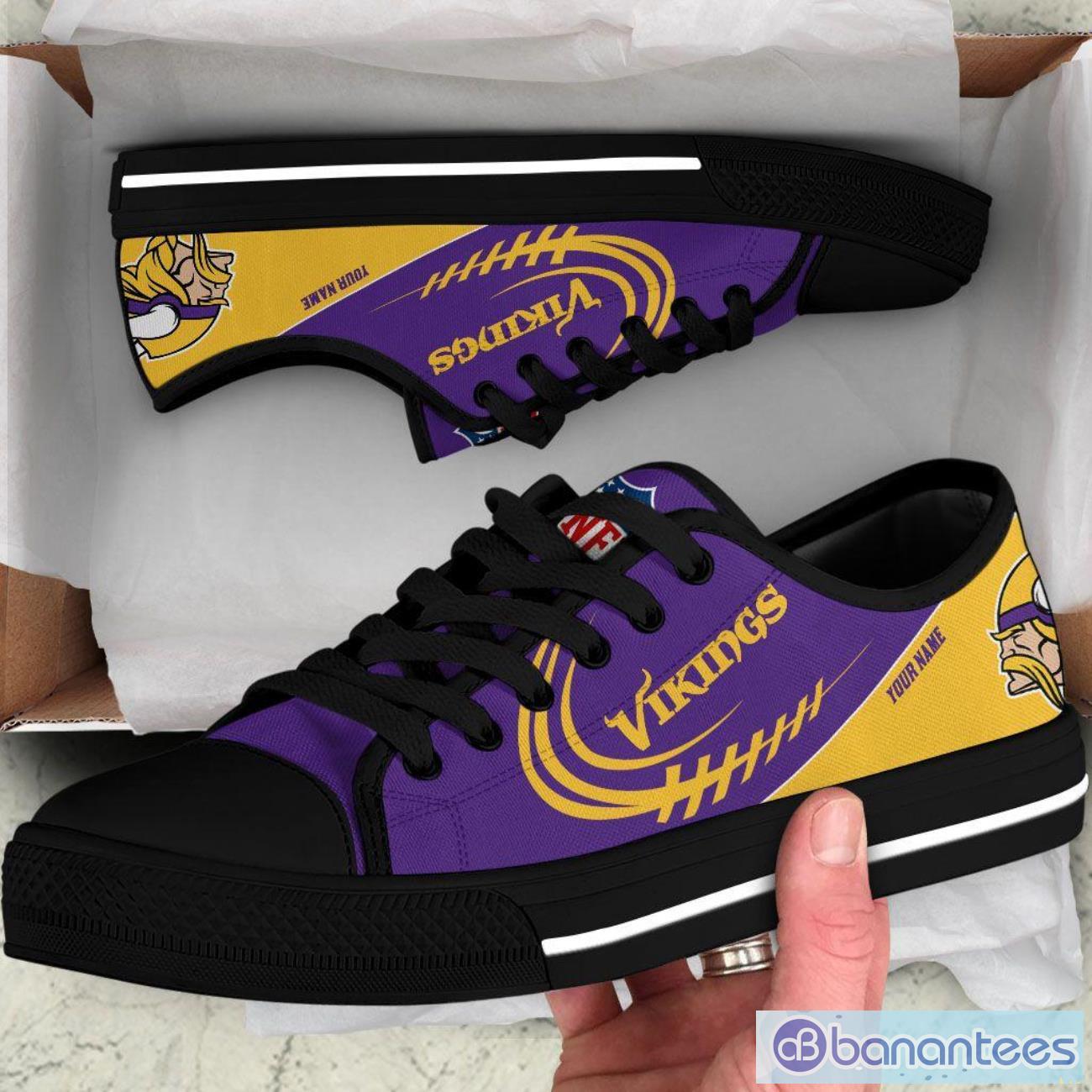 custom name minnesota vikings low top shoes for fans sport 1 image Custom Name Minnesota Vikings Low Top Shoes For Fans Sport Product Photo 2