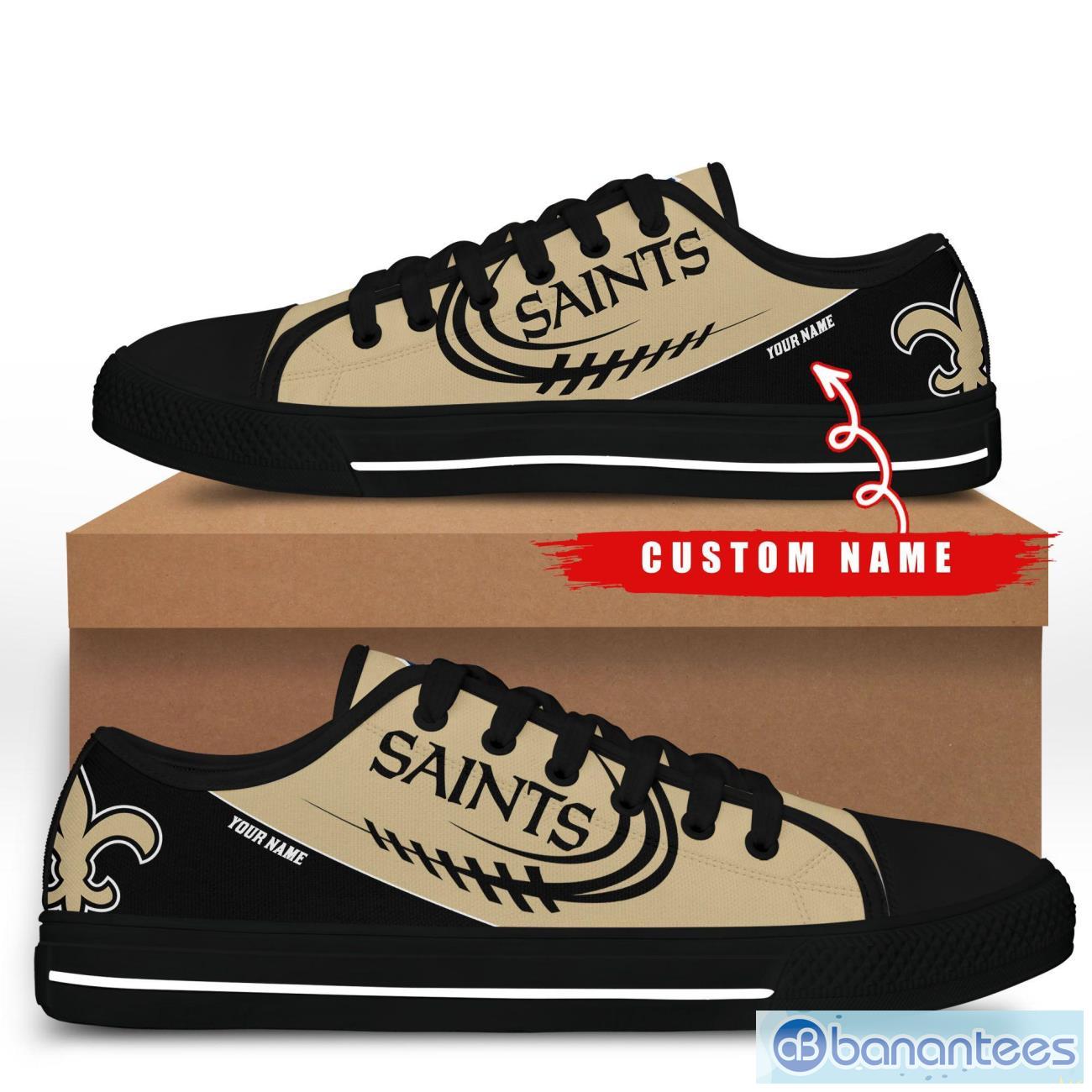 custom name new orleans saints low top shoes for fans sport 2 image Custom Name New Orleans Saints Low Top Shoes For Fans Sport Product Photo 3